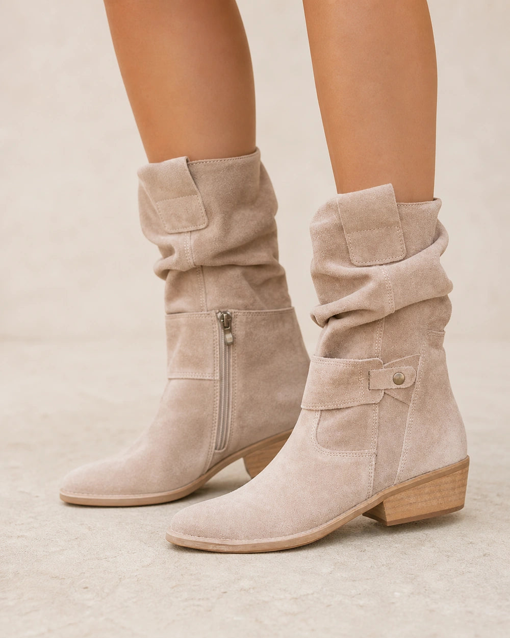 Emilia Women's Suede Slouch Ankle Boots — image 10 — womens-emilia-slouch-boots-apricot-10-variant.webp