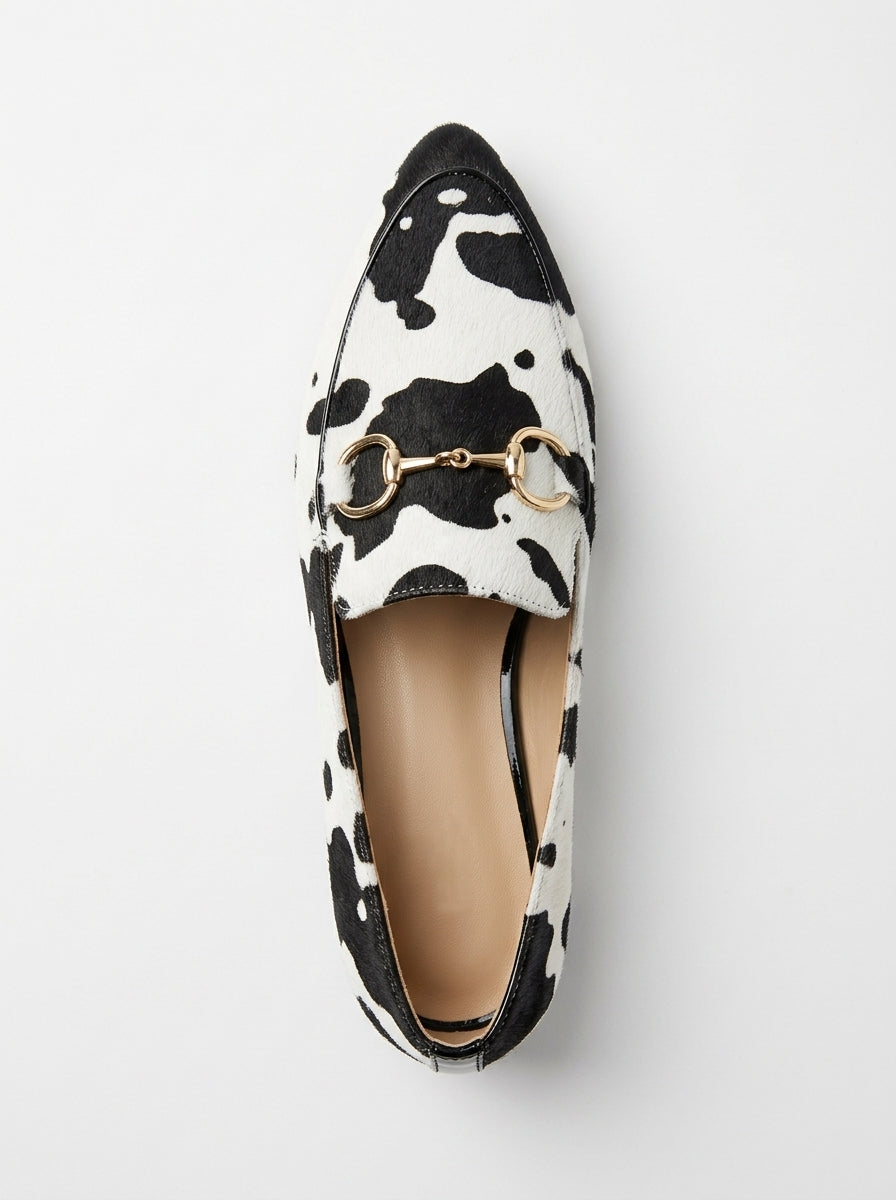 Women's Animal Print Loafers - top down