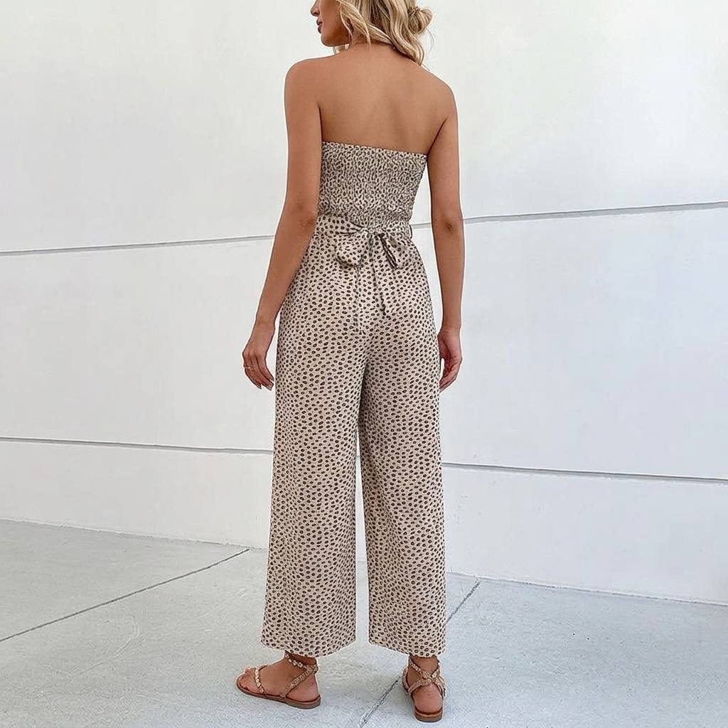 Strapless jumpsuit button detail - Back view
