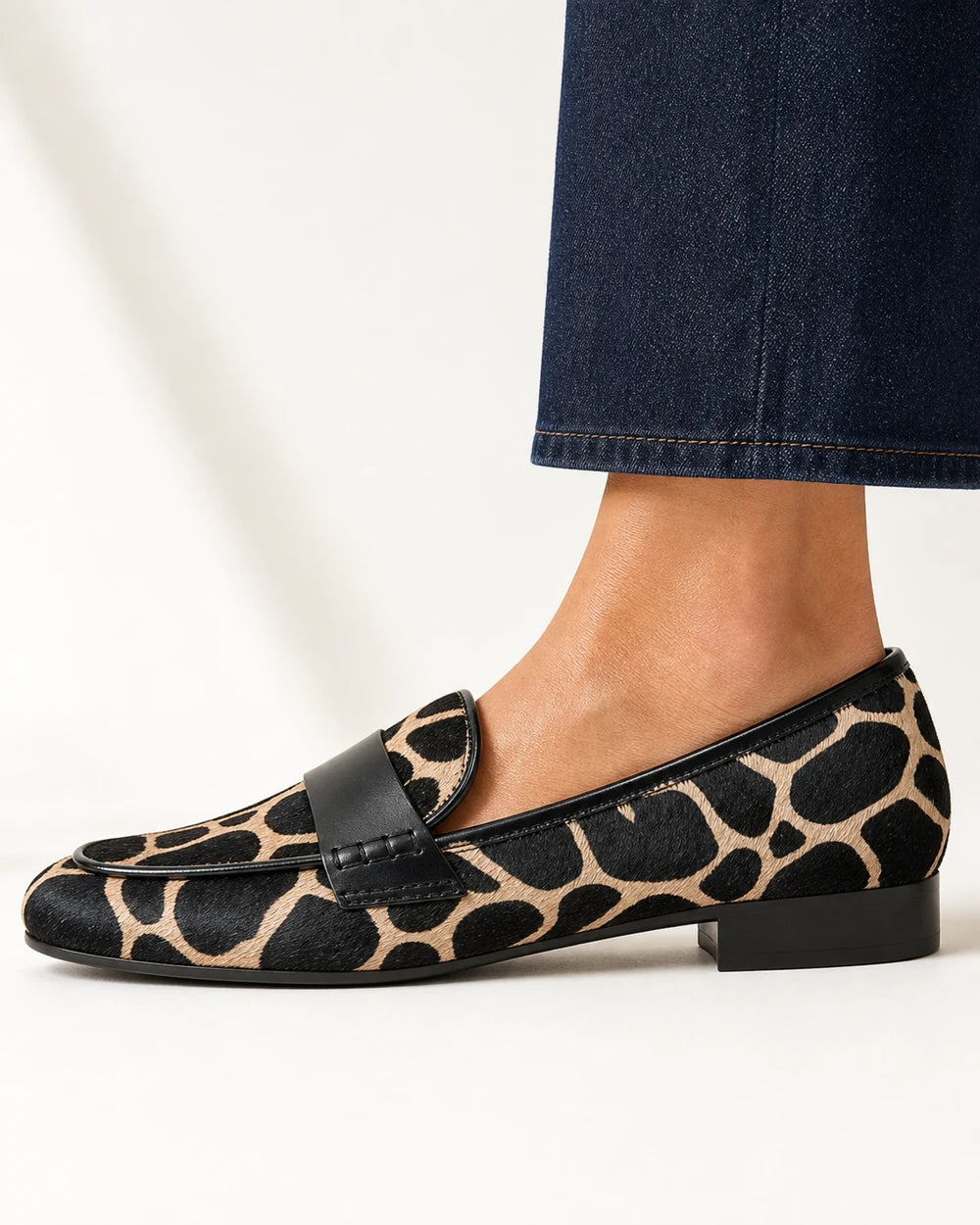 Women's Animal-Print Loafers with Black Trim — product image 3