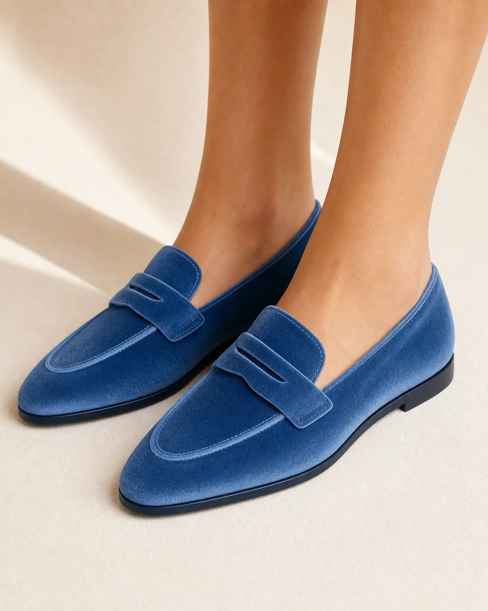 Women's Blue Tonal Penny Loafers — product image 1