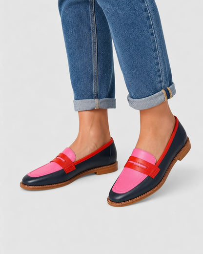 Women's Black and Pink Penny Loafers — product image 2