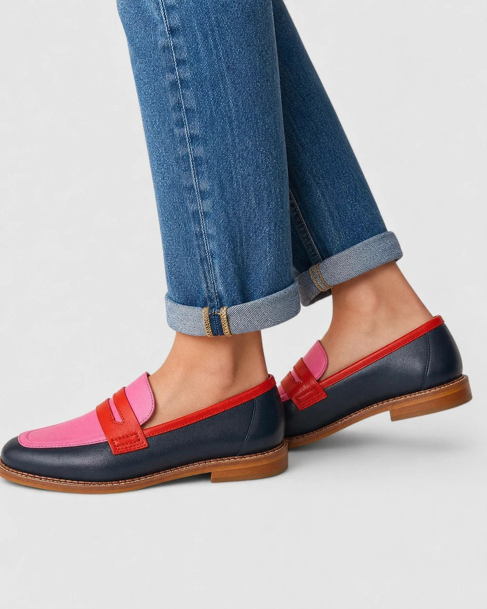 Women's Black and Pink Penny Loafers — product image 3
