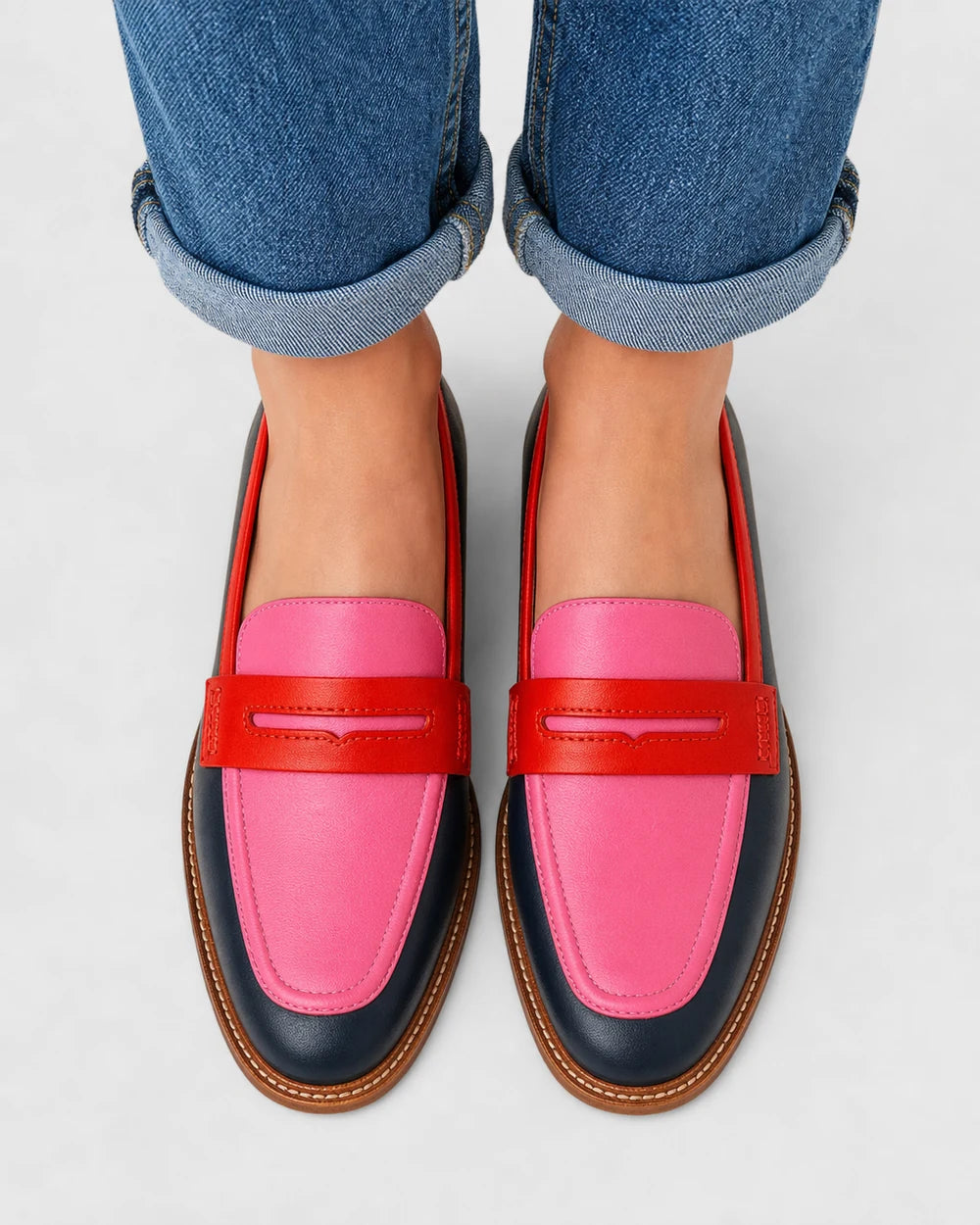 Women's Black and Pink Penny Loafers — product image 4