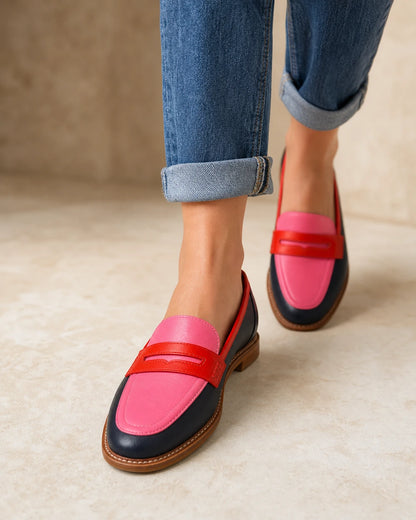Women's Black and Pink Penny Loafers — product image 6