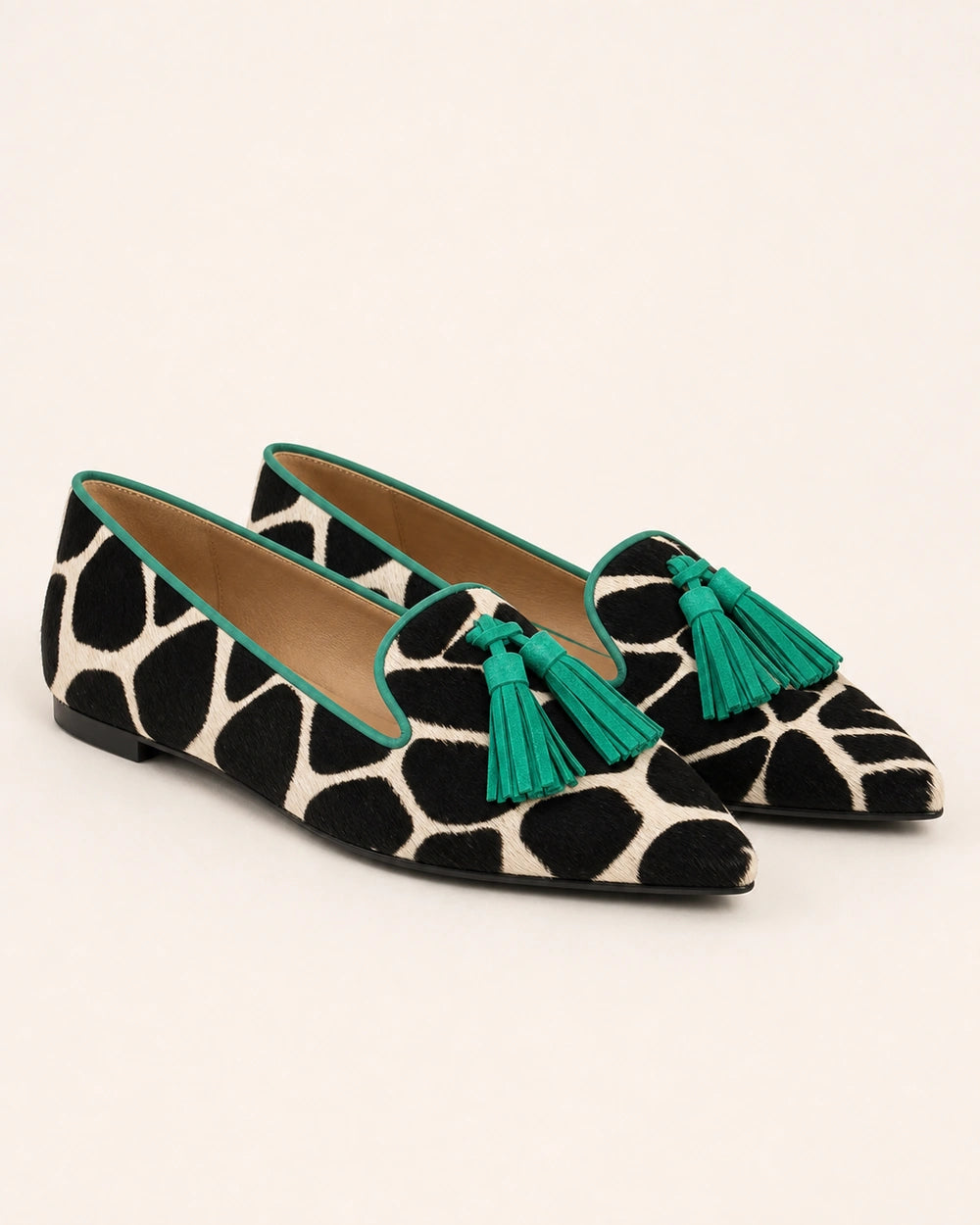 Women's Pointed Cow-Print Tassel Loafers — product image 8