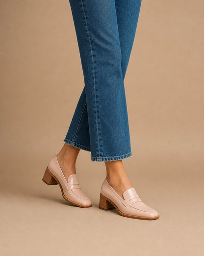 Women's Blush Patent Loafers with Low Heel — product image 2