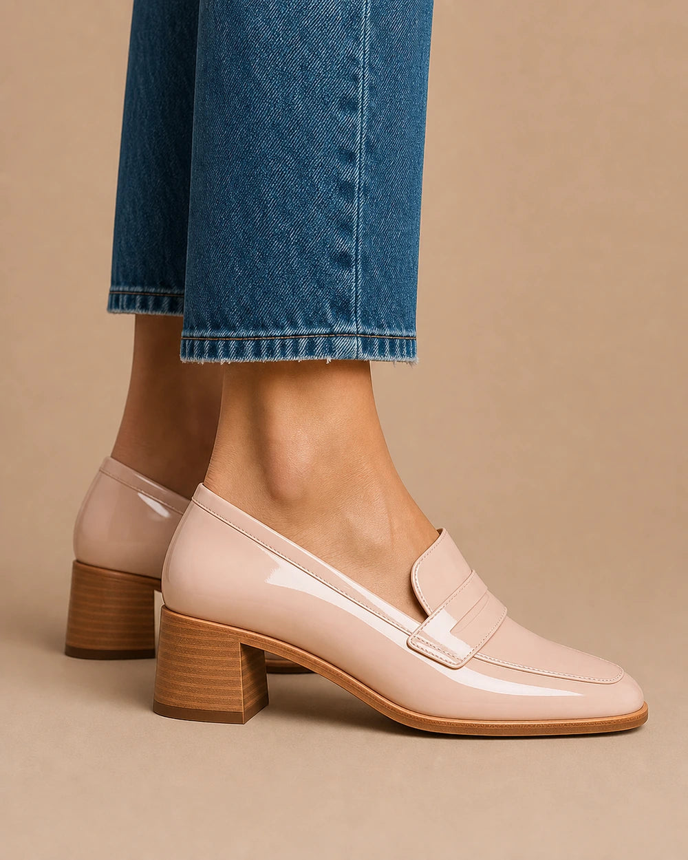 Women's Blush Patent Loafers with Low Heel — product image 3