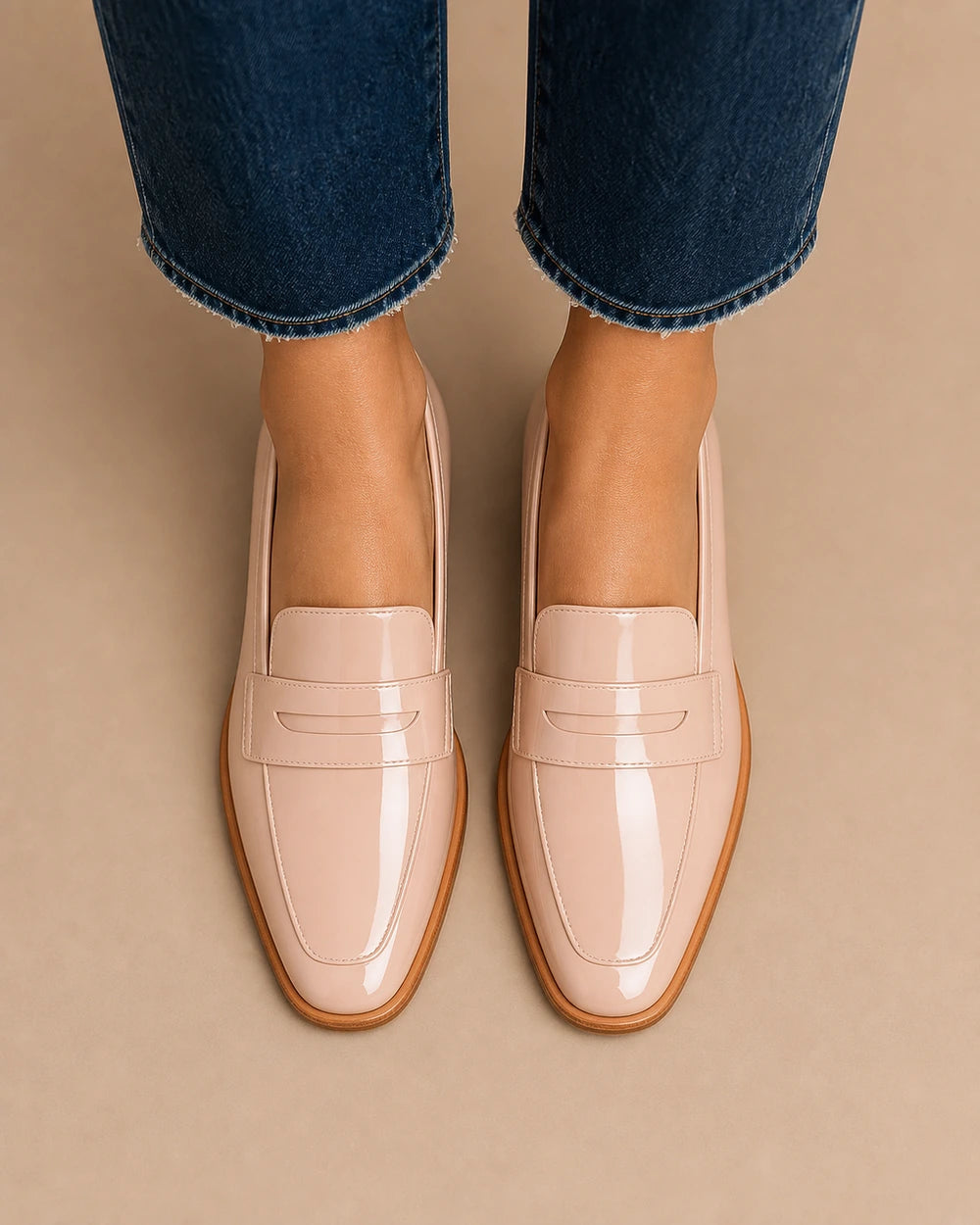 Women's Blush Patent Loafers with Low Heel — product image 4