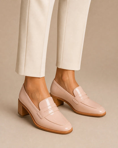 Women's Blush Patent Loafers with Low Heel — product image 7